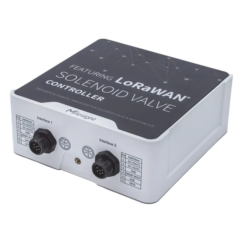 Controlador IoT Industrial LoRaWAN para Válvulas Solenoides / 2 Salidas CC / 2 Entradas por Pulsos / IP67