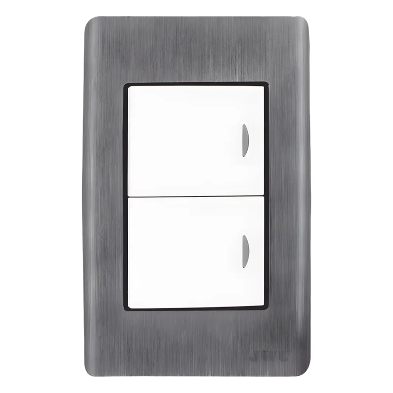 Apagador Doble de 10 A/ 127 V CA ~ 60 Hz / Placa de Acero.