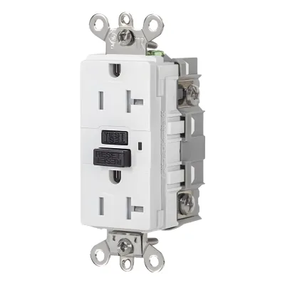 Contacto GFCI 20 A 125 V / Resistente a Intemperie / A prueba de manipulaciones / Color Blanco (Nema 5-20R) / Grado Industrial.