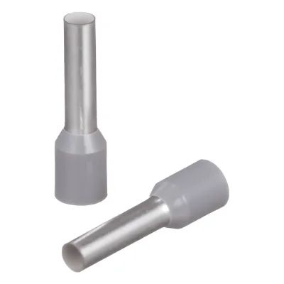 Ferrule Aislado para cabldes 12 AWG, Pin de 12mm de Longitud, Mango Color Gris, Paquete 100Pz