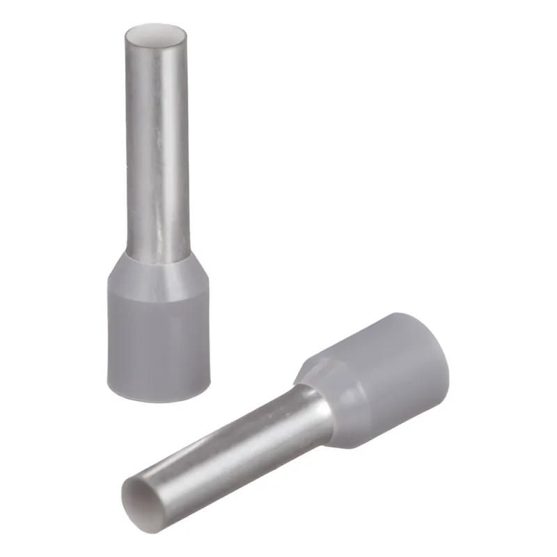 Ferrule Aislado para cabldes 12 AWG, Pin de 12mm de Longitud, Mango Color Gris, Paquete 100Pz