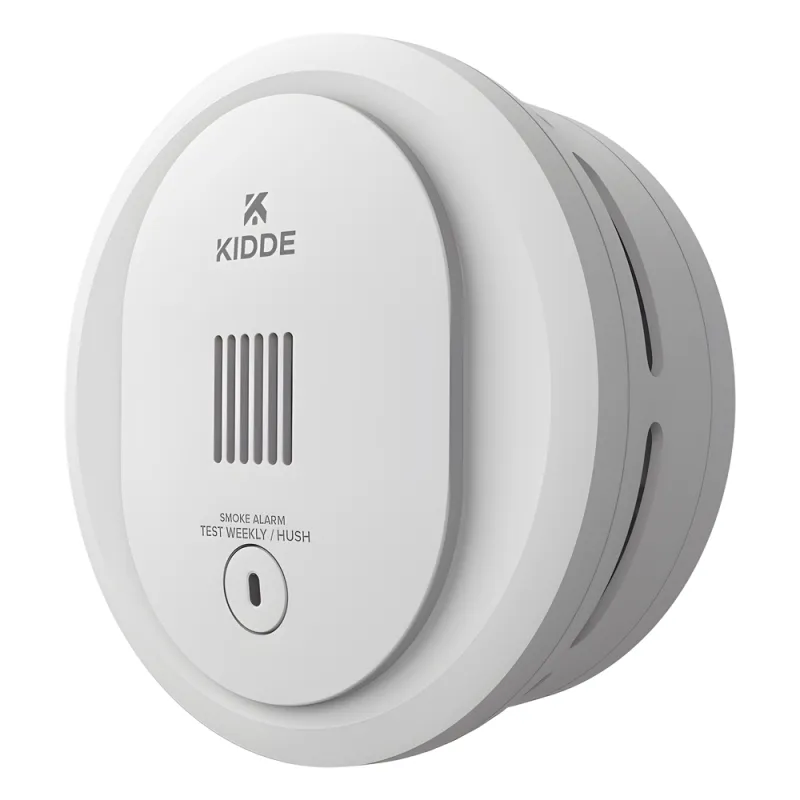 Detector de humo fotoeléctrico autónomo compacto con baterías AA reemplazables, paquete de 6