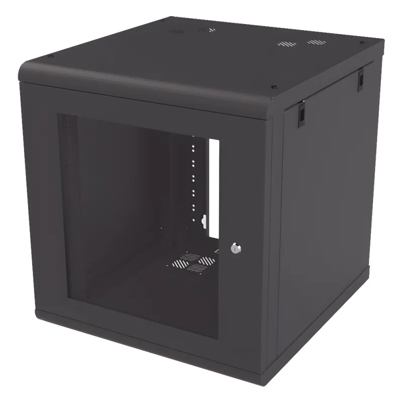 Gabinete de Pared 12U de 635 mm de Profundidad, Rack de 19 in en Acero Reforzado: Compacto y Resistente para Soluciones Profesionales
