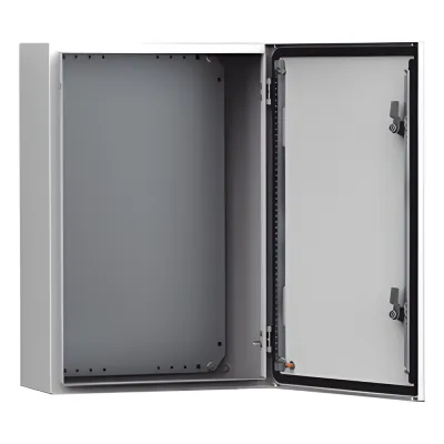 Gabinete de Uso Exterior MAS 600 x 600 x 400 mm NEMA 4/12/13; IP66; IK10 de Acero Dulce 1.5 mm con Platina de Montaje Incluida Color Gris Claro