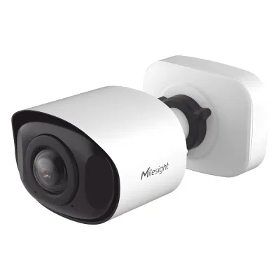 Cámara Bullet de Red Mini Panorámica 180° AI / 4K / Super WDR 120dB / Micrófono Integrado / IP67-IK10 / Soporte PoE / Almacenamiento 1TB / Analítica IA VCA 8 Modos / ONVIF y VMS
