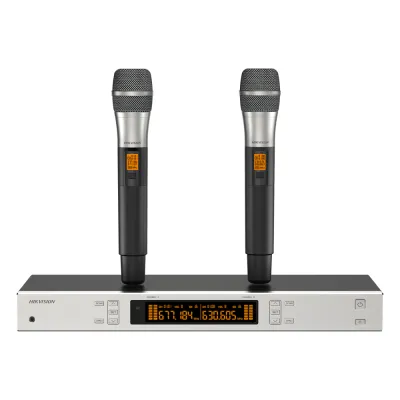 Kit de Micrófonos Inalámbricos UHF / 2 Canales / 2 Micrófonos de Mano / Frecuencia 821-942 MHz /