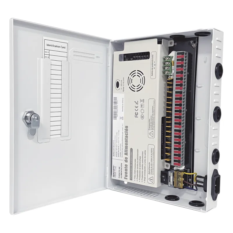 Fuente | 11-15 V | 18 canales | 20 A | Compatible con cámaras 4k | Alta tecnología en seguridad | Doble ventilador | Hasta 1.8 Amperes por Salida | Filtro de ruido por canal | Diseño de alta gama.