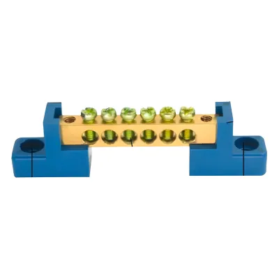 Terminal de CableadoTipo Puente / 6 Orificios / Tornillos M5 / PP Retardante a la Flama / 16 mm² / 80 A / 750 V CA