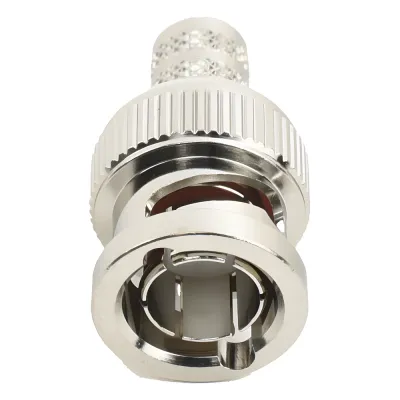 Conector BNC Macho de Anillo Plegable para Cable RG-6, Níquel/ Oro/ Teflón.