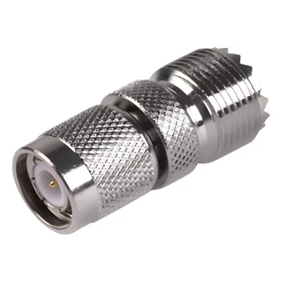 Adaptador en Línea de Conector TNC Macho a Conector UHF Hembra (SO-239), Níquel/ Oro/ Teflón.