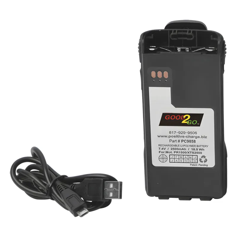 Batería Li-Po 2500 mAh para radios XTS2500/PR1500 con cargador interconstruido