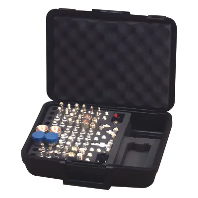 Mega Kit de adaptadores UNIDAPT de 70 piezas, en conjunto todos los del RFA-4019 y RFA-4023-01 en un solo estuche con bisagras