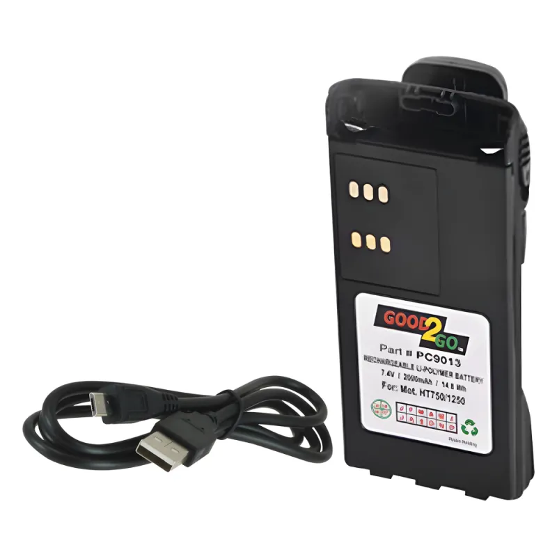 Batería con cargador USB integrado de Li-Ion 2000MAH con clip para radios Motorola HT750/1250, PRO5150/5550/7150/7350/7550