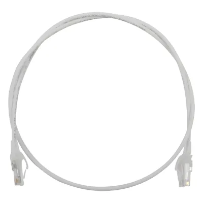 Patch Cord MC6 Modular Cat6 UTP, CM/LS0H, 0.91 Metros (3 Pies), Color Blanco, Diámetro Reducido (28AWG)