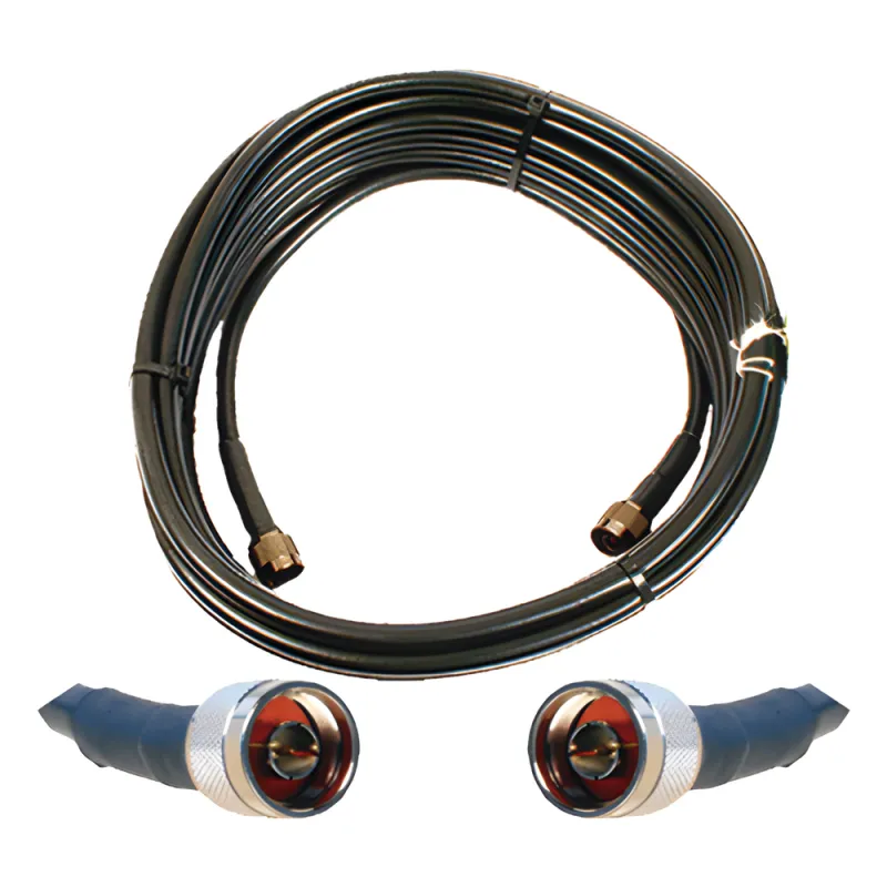 Jumper Coaxial de 50 Ohm con Cable Wilson-400 | Conector N Macho en los Extremos | 15.24 Metros (50 Pies) de Longitud.