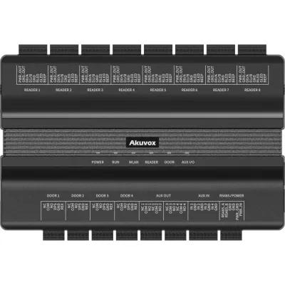 Controlador de Acceso 4 Puertas / Linux / 100,000 Usuarios y 500,000 Tarjetas / 200,000 Registros / RS485 Wiegand OSDP / TCP-IP / PoE IEEE802.3at / WiFi 2.4GHz y 5GHz / LTE Opcional / 8 Relés / 8 Puertos Wiegand-RS485 / 12 Entradas / 8 Salidas / Mo