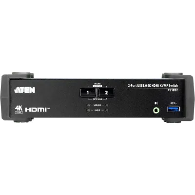 Conmutador KVMP 2 Puertos | HDMI 4K DCI 60Hz | USB 3.1 Gen 1 5 Gbps | Video DynaSync™ | Audio Mixer Mode | RS-232 | Firmware Actualizable