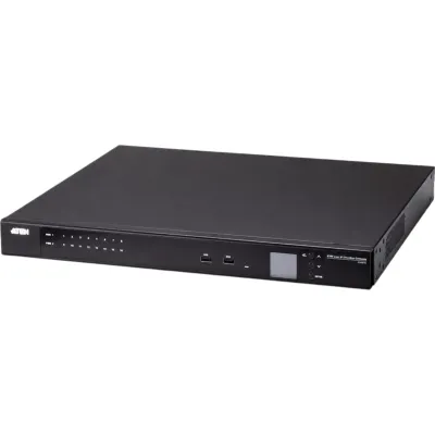 Switch KVM over IP DigiKVM 16 Puertos / Video Remoto 4K 3840 x 2160 @ 30Hz / Hasta 100 m Cat 5e/6 / Dual 10G NIC + 2 SFP+ / TLS 1.3 FIPS 140-3 / LCD 1.6 Pulg / Rack Metal
