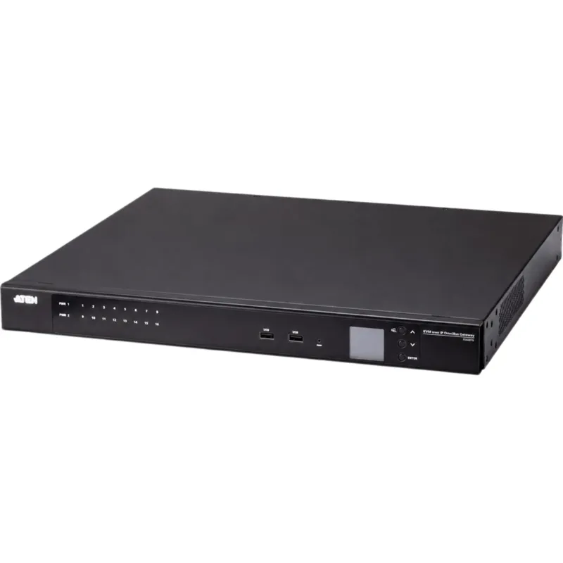 Switch KVM over IP DigiKVM 16 Puertos / Video Remoto 4K 3840 x 2160 @ 30Hz / Hasta 100 m Cat 5e/6 / Dual 10G NIC + 2 SFP+ / TLS 1.3 FIPS 140-3 / LCD 1.6 Pulg / Rack Metal