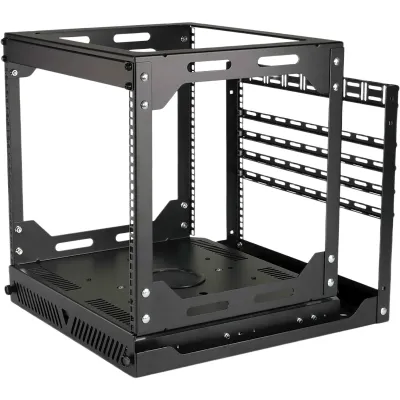 Rack Abierto Deslizante y Giratorio / 12U / Rotación 360° / Carga 68 kg (150 lbs) / Norma EIA/ECA-310-E / Gestión de Cables
