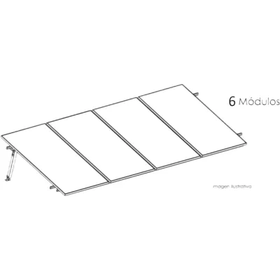 Kit Basel Sistema de Montaje Solar para 6 Módulos / Inclinación 10° / Para Módulo 645 W / Dimensiones del Módulo 2.382 m (7.8 ft) x 1.134 m (3.7 ft) / Velocidad de Viento 170 km/h / Losa Plana Una Fila