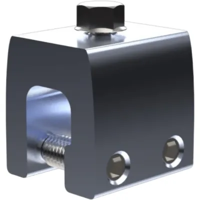 Clamp de Sujeción para Paneles Solares / M2 Clamp V2 / Aluminio Serie 6000 / Sin Perforaciones / Lámina Engargolada / 187 g / Tornillos Acero Inoxidable