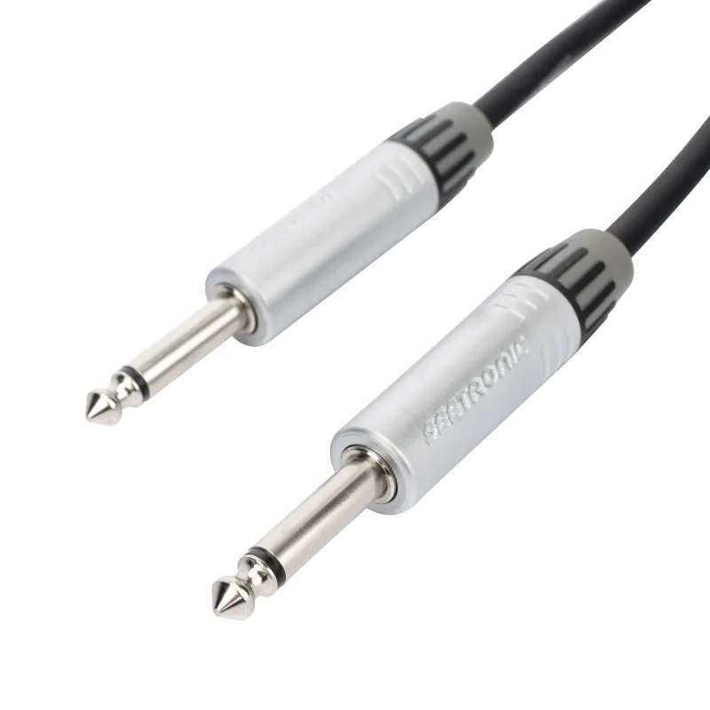 Cable de Audio | Plug 1/4 in a Plug 1/4 in Stereo | Carcasa Cromada | Conectores Seetronic | Longitud 3m