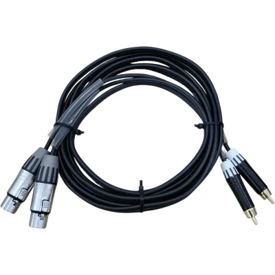 Cable de Audio | 2 XLR Hembra a 2 RCA Macho | Longitud 5m | Conector Seetronic MT380 - SCMF3