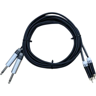 Cable de Audio | 2 Conectores 1/4 a 2 RCA Macho | Longitud 3m | Conector Seetronic MT380 - MP2X