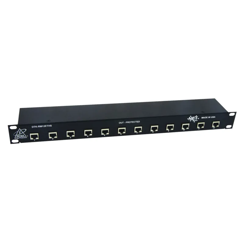 Protector de puertos IP de 12 Canales para uso en CAT5e, CAT6 y CAT6A.