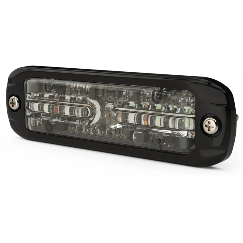 Lux Auxiliar de 12 LED, Rojo/Blanco, Lente Transaprente, Bisel Negro