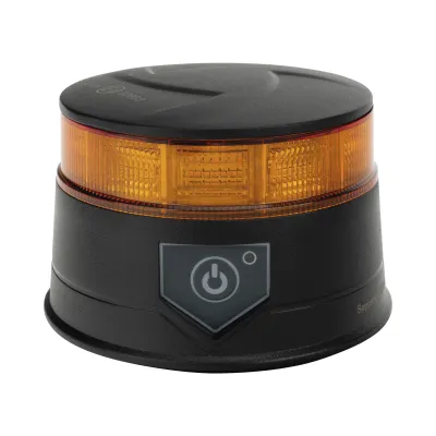 Baliza LED Recargable, Compacta y Discreta, Color Ámbar, Con Montaje Magnético y de Succión