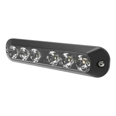 Luz Auxiliar de 6 LED, Rojo/Azul, Lente Transparente