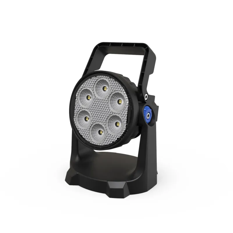 Lámpara de Trabajo Portátil Recargable / 6 LED / 600 Lúmenes / Batería de Litio 3-4 h / Base Magnética / Carga USB-C / IP67