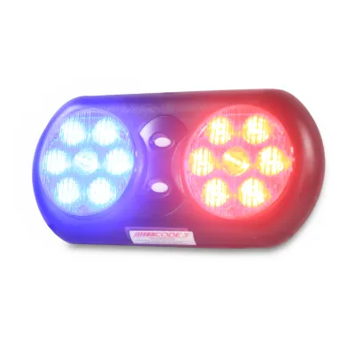 Barra de Luces Para Interior de 14 LED, Rojo/Azul Con Velcro Para Anclaje En La Visera Del Vehículo, Lente de Color