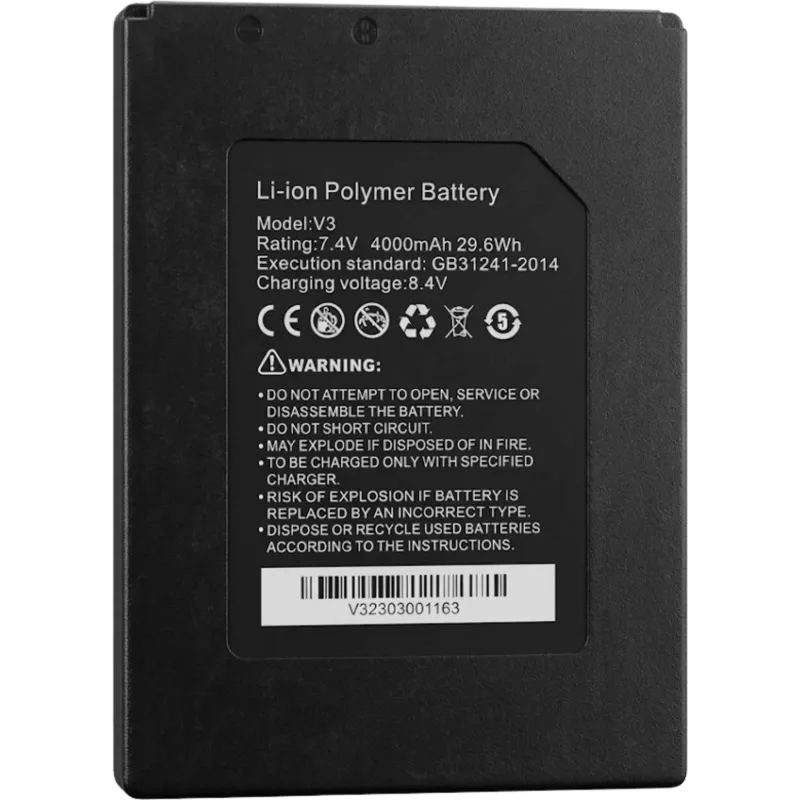 Batería Li-Ion para tester de Video | Compatible con EPMONTVI4KLITE | 7.4 VCC | 4000 mAh | 29.6 Wh | Voltaje de Carga 8.4 VCC | Peso 320 g (0.70 lb).