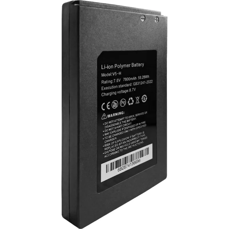 Batería Li-ion 7.6V para tester de Video | Compatible con TPTURBO8K y TPTURBO8KPLUS | 7800mAh 59.28Wh | Voltaje de Carga 8.7V | Dimensiones 122x74x14 mm (4.8x2.91x0.55 in) | Peso 260 g (0.57 lb) | Estándar GB31241-2022