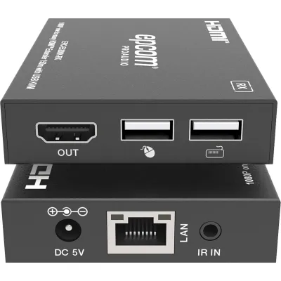 Extensor HDMI con KVM | Sobre IP | Transmisión hasta 150m | Cat5e/6 | HDCP 1.4 | 1080p | Control IR | Compatible con Switch 1G