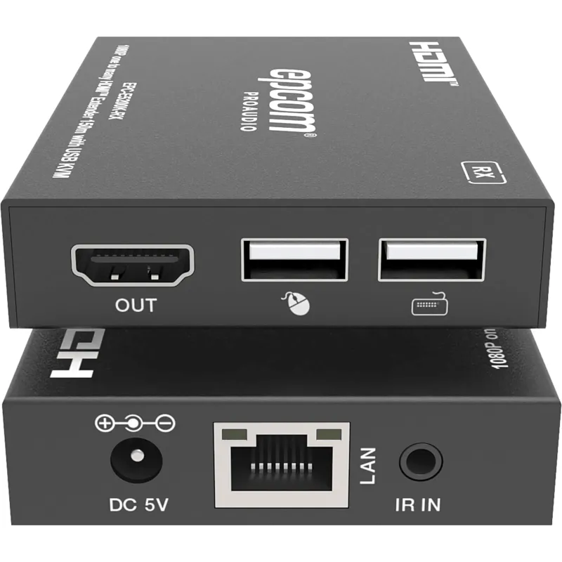 Extensor HDMI con KVM | Sobre IP | Transmisión hasta 150m | Cat5e/6 | HDCP 1.4 | 1080p | Control IR | Compatible con Switch 1G