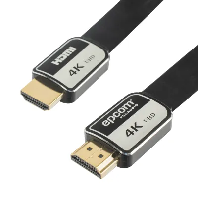 Cable HDMI de 1.8 Metros (5.91 Pies) | Alta Definición | Versión 2.0 | Alta Velocidad 18Gbps | 4K@60Hz | Conectores Chapados en Oro | Tipo Plano