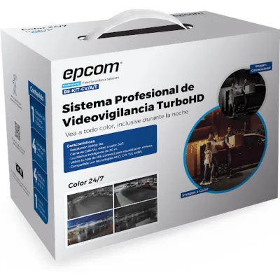 Kit TurboHD 1080p / DVR 4 Canales / 4 Cámaras Bala ColorVu con Microfono Integrado / Fuente de Poder / Accesorios de Instalación