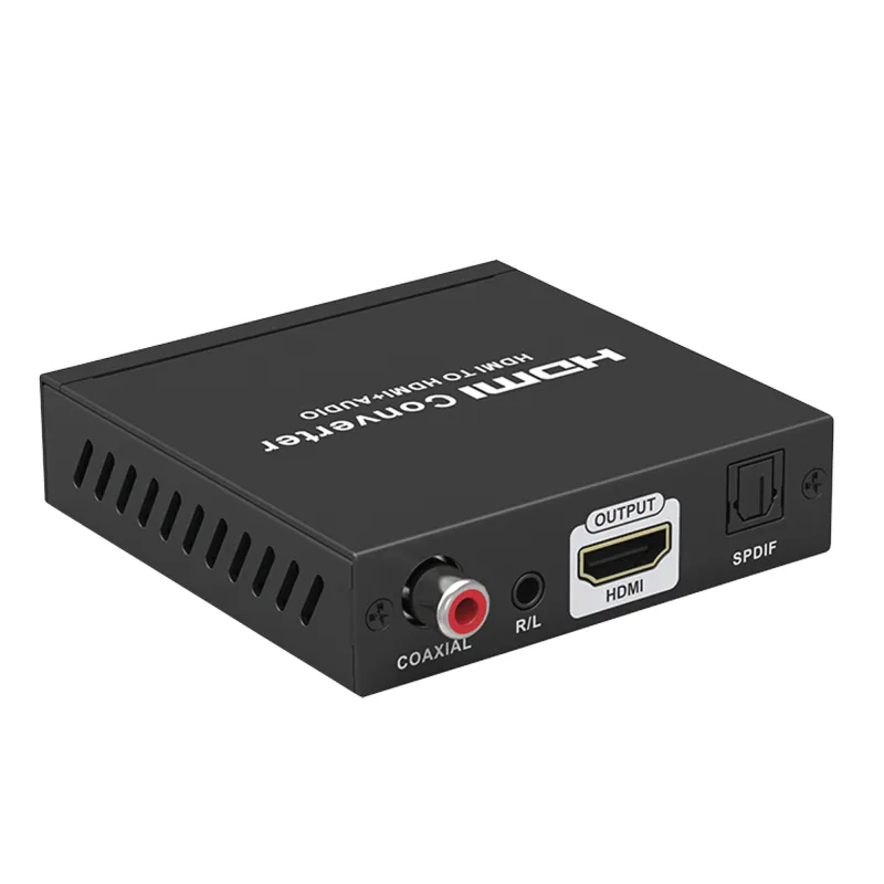 Extractor de Audio de HDMI a HDMI + Audio / Salida de Audio Digital o Análoga / SPDIF / Toslink / Auxiliar 3.5mm (Estéreo) / Salida HDMI solo video / Soporta ARC / HDR / HDCP / Separa el Audio del Contenido HDMI .