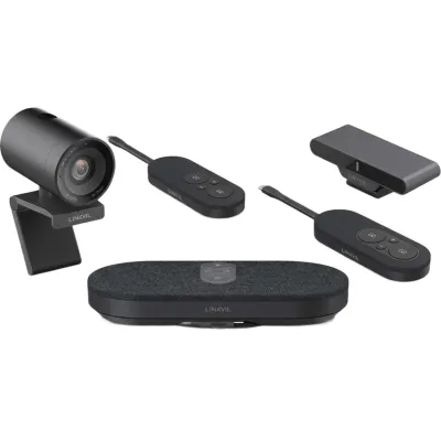Kit Videoconferencia 4K Todo en Uno / Cámara 8MP + Altavoz 3W / Micrófono 8 Filas / USB Type-C BYOD / Transmisión Inalámbrica 4K / Incluye 2 Pods de Compartición de Pantalla CP20L / Salas hasta 32 m² (344 ft²)