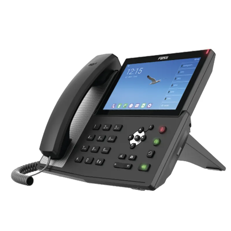Teléfono IP Android Empresarial para 20 lineas SIP, pantalla táctil, Wi-Fi y Bluetooth, PoE, hasta 112 botones DSS, puertos Gigabit, soporta recepción de video.