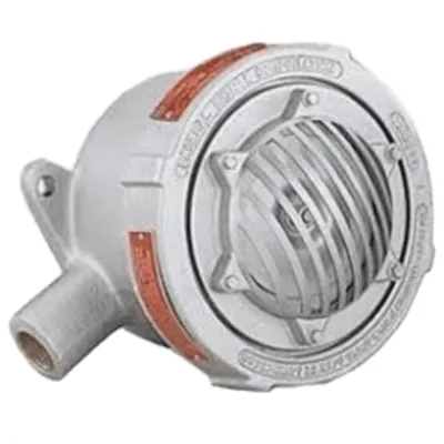 Bocina Vibrante a Prueba de Explosión Modelo 41X con Carcasa de Aluminio Resistente a la Corrosión / 120VAC, 240VAC, 24VDC / Volumen Ajustable / Ciclo de Trabajo 5 Minutos / Montaje en Tubería o Superficie