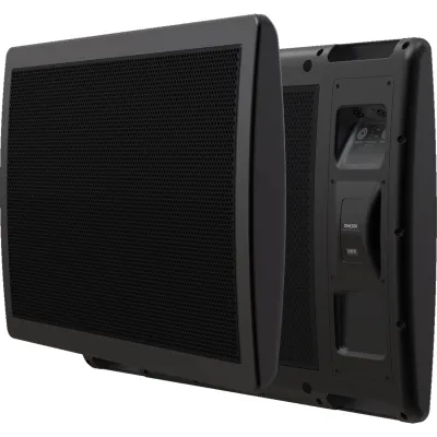Bocina de Modo Distribuido (DML) / Cobertura Cónica 165° / Potencia 200W-600W / Rango 75Hz-20kHz / SPL Máximo 123dB / 8 Ohms / Gabinete de Aluminio Fundido / Montaje VESA 200x200