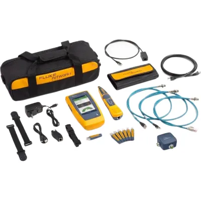 Kit de Comprobador de Cableado y Red Ethernet Industrial LinkIQ / Rendimiento hasta 10 Gb/s / Adaptadores M12X M12D M8D / Sonda IntelliTone Pro 200 / PoE bajo carga hasta Clase 8 90 W / Diagnóstico de Switch IP Puerto VLAN y Ping / Gestión con LinkWare