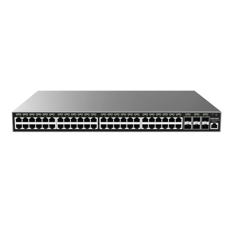 Switch Gigabit PoE+ Administrable / 48 puertos 10/100/1000 Mbps + 6 Puertos SFP+ / Hasta 400W / Compatible con GWN Cloud.
