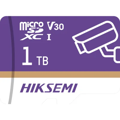 Tarjeta MicroSD 1TB / Videovigilancia 24/7 / 3D TLC NAND / Clase 10 U3 / 100 MB/s Lectura / All-Weather -25°C a 85°C / HIKSEMI GUARD PRO
