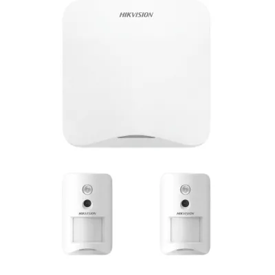 (AX HOME) KIT de Alarma AX HOME / Incluye: 1 Panel Wi-Fi / 2 Cámaras Inalámbricas + PIR / Batería de Respaldo / Compatible con Hik-Connect P2P y Hik-Partner PRO